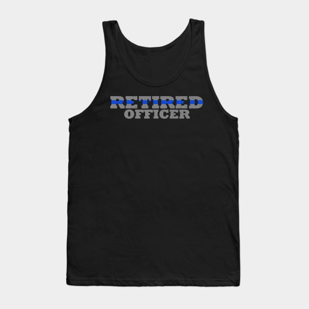 Retired Police Officer Thin Blue Line Tank Top by bluelinemotivation